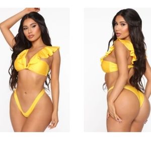 2 piece yellow bikini set